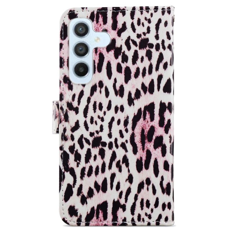 Fodral Samsung Galaxy A34 5G Med Kedjar Strappy Leopardtryck