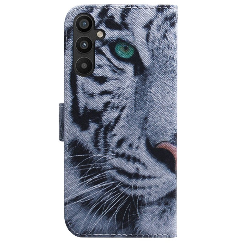 Fodral Samsung Galaxy A34 5G Med Kedjar Strappy White Tiger