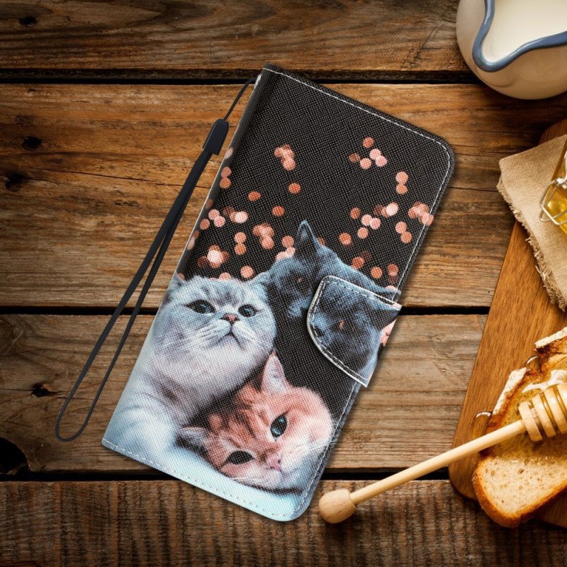 Folio-fodral Samsung Galaxy A34 5G Med Kedjar Endast Thong Cats