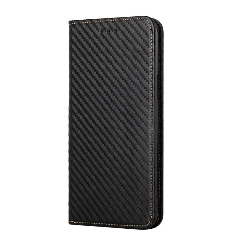 Folio-fodral Samsung Galaxy A34 5G Med Kedjar Läderfodral Strappy Carbon Fiber Style