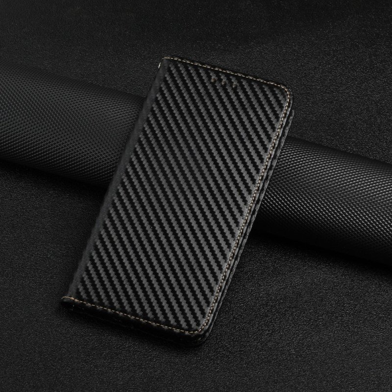 Folio-fodral Samsung Galaxy A34 5G Med Kedjar Läderfodral Strappy Carbon Fiber Style