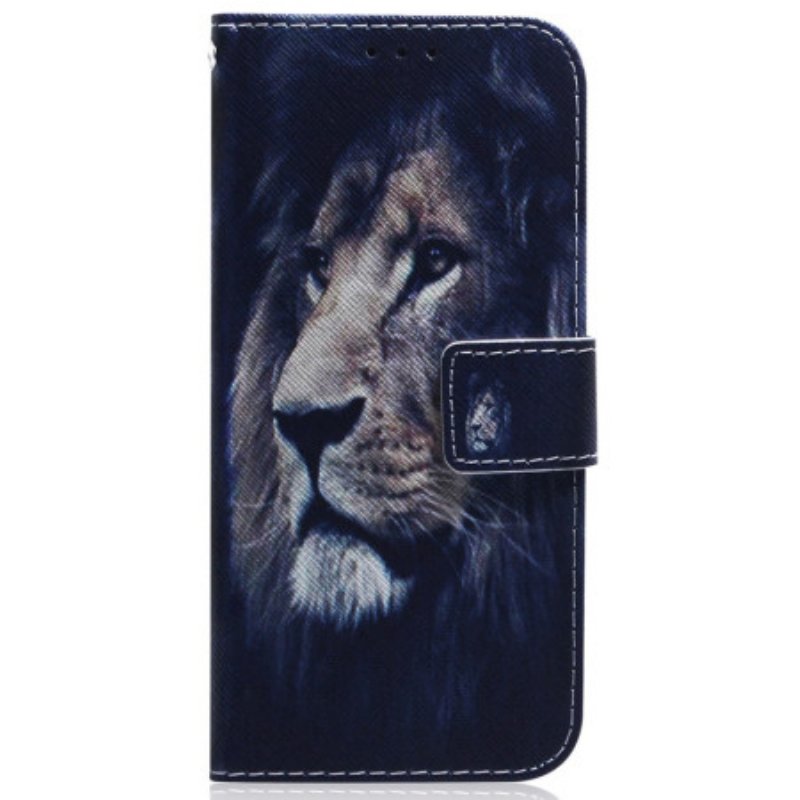 Folio-fodral Samsung Galaxy A34 5G Med Kedjar Lanyard Lion