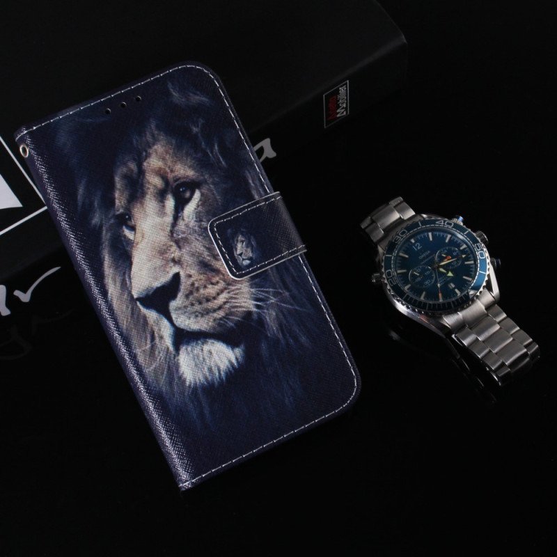 Folio-fodral Samsung Galaxy A34 5G Med Kedjar Lanyard Lion