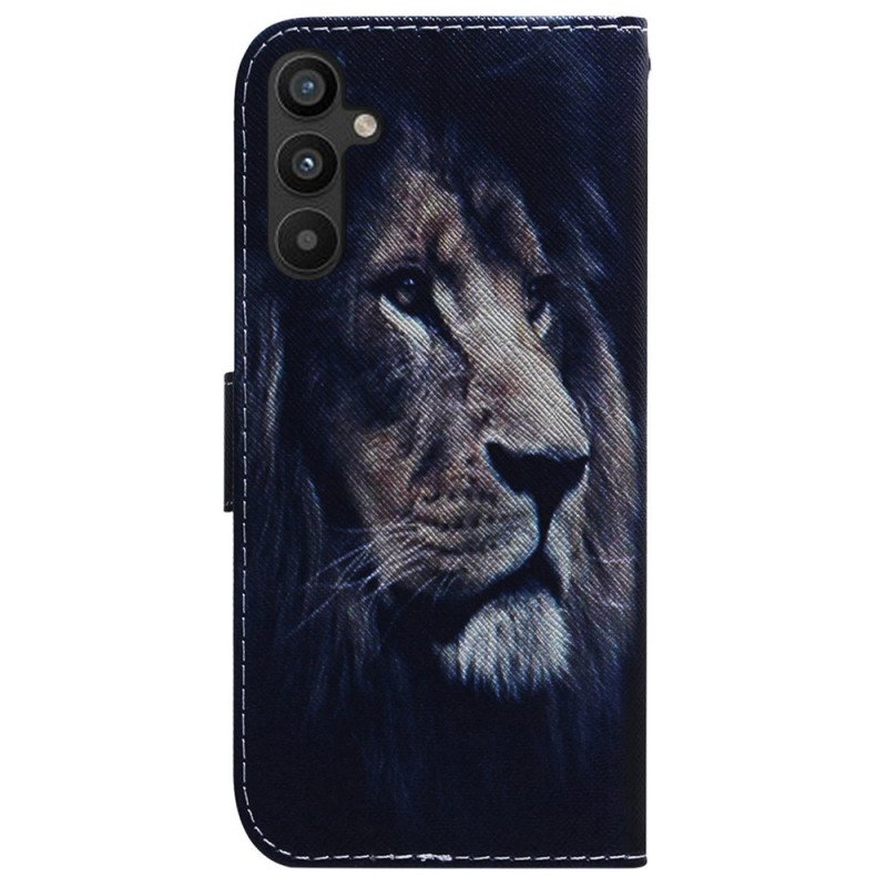 Folio-fodral Samsung Galaxy A34 5G Med Kedjar Lanyard Lion