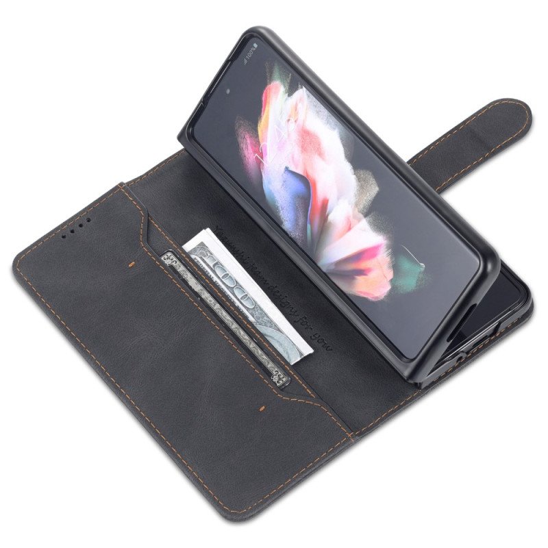 Läderfodral Samsung Galaxy Z Fold 5 Telefonfodral Azns Lädereffekt