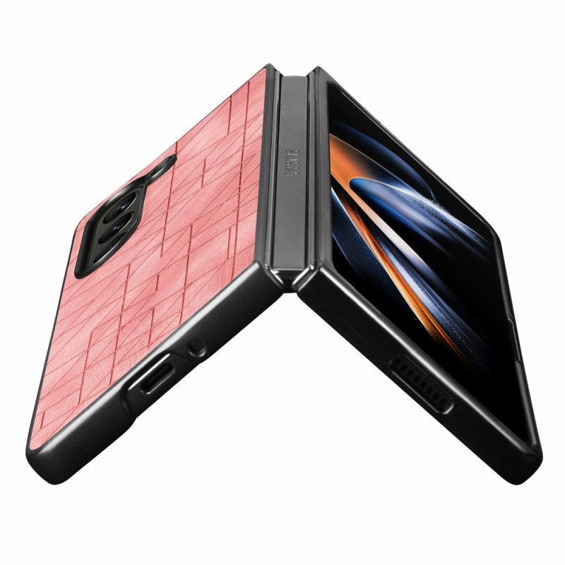 Skal För Samsung Galaxy Z Fold 5 Geometriska Mönster I Konstläder