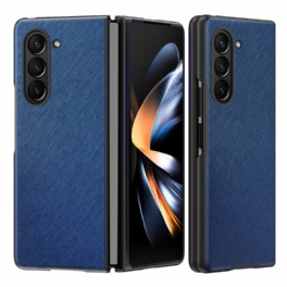 Skal Samsung Galaxy Z Fold 5 Telefonfodral Läderstil Med Vävd Effekt