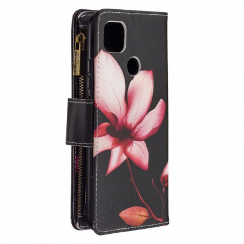 Fodral Xiaomi Redmi 9C Blomma Blixtlåsficka