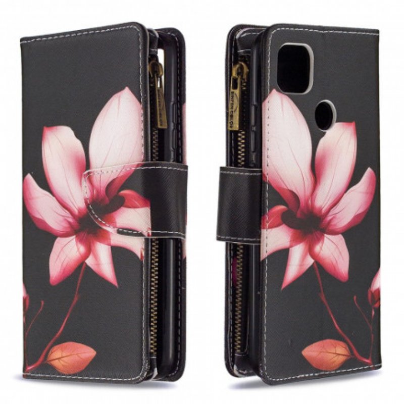 Fodral Xiaomi Redmi 9C Blomma Blixtlåsficka