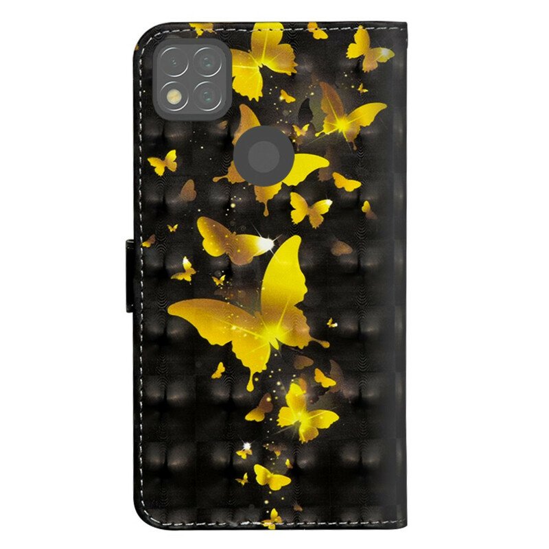 Fodral Xiaomi Redmi 9C Gula Fjärilar