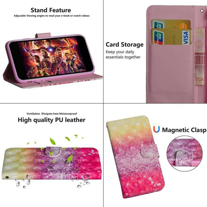 Fodral Xiaomi Redmi 9C Magenta Glittergradient