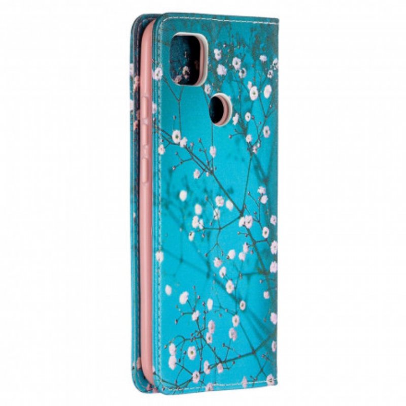 Folio-fodral Xiaomi Redmi 9C Läderfodral Blommande Grenar