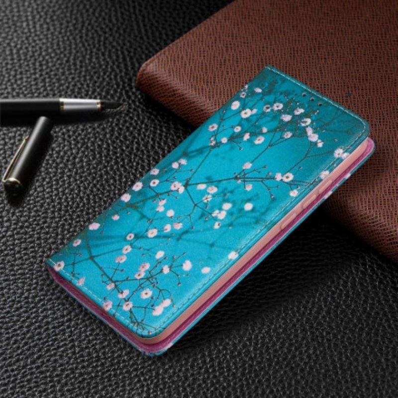 Folio-fodral Xiaomi Redmi 9C Läderfodral Blommande Grenar