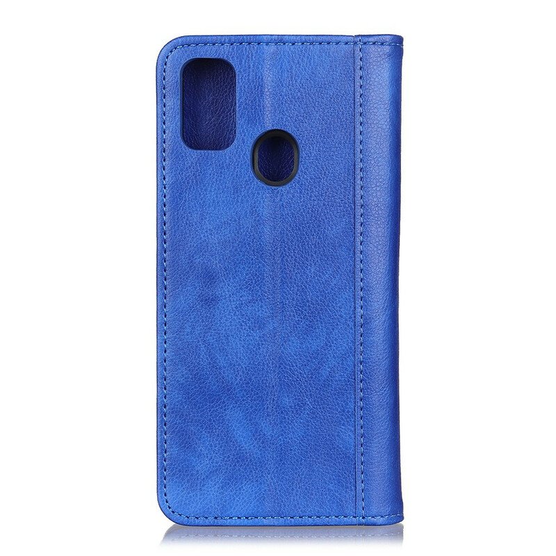 Folio-fodral Xiaomi Redmi 9C Läderfodral Litchi Split Läder Berlock