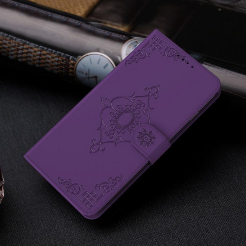 Folio-fodral Xiaomi Redmi 9C Med Kedjar Strappy Barockblomma