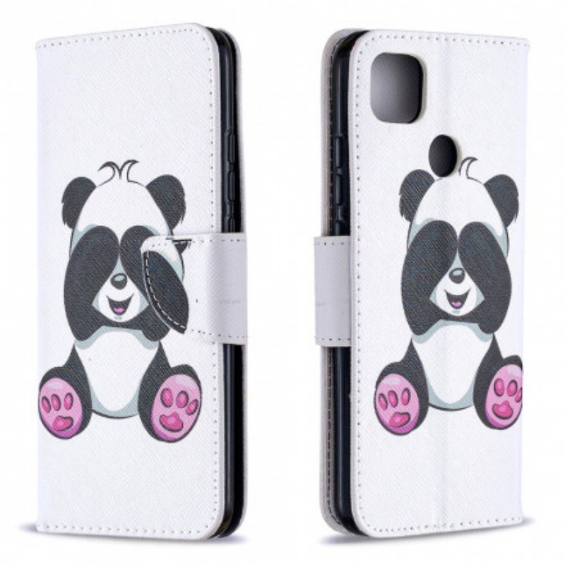 Läderfodral Xiaomi Redmi 9C Panda Kul