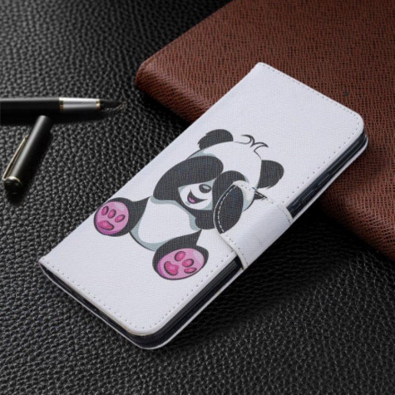 Läderfodral Xiaomi Redmi 9C Panda Kul