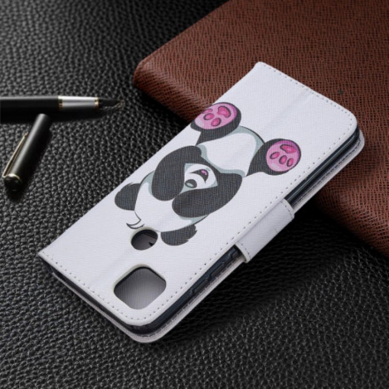 Läderfodral Xiaomi Redmi 9C Panda Kul