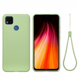 Mobilskal Xiaomi Redmi 9C Flytande Silikon Med Snodd