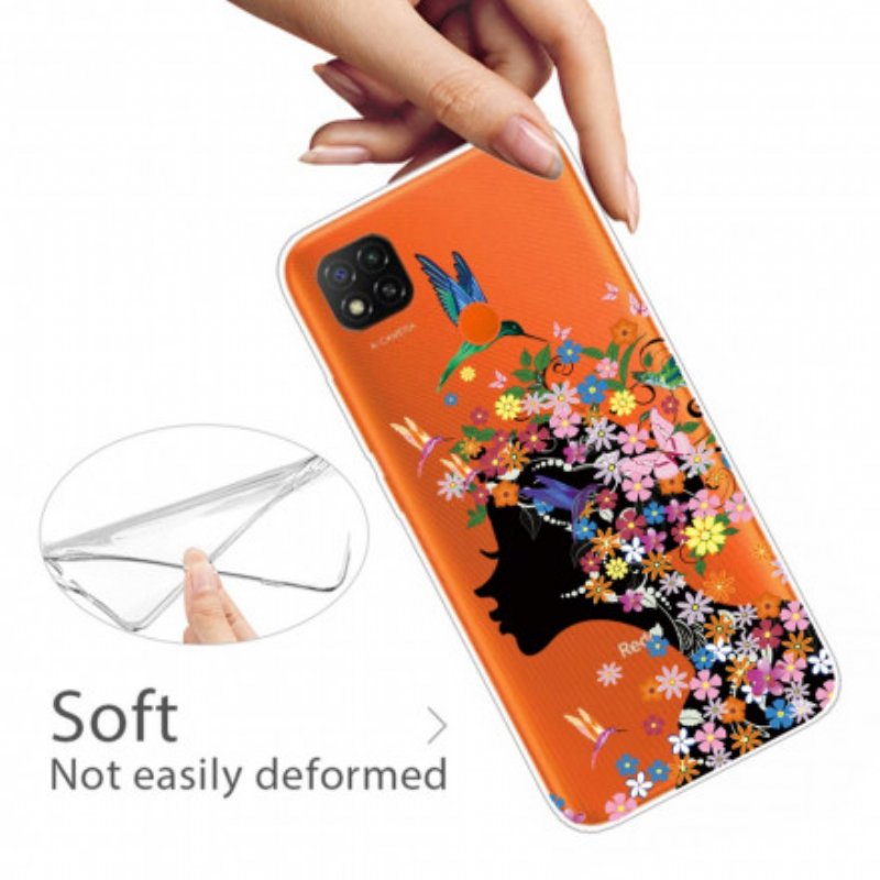 Mobilskal Xiaomi Redmi 9C Vackert Blomhuvud