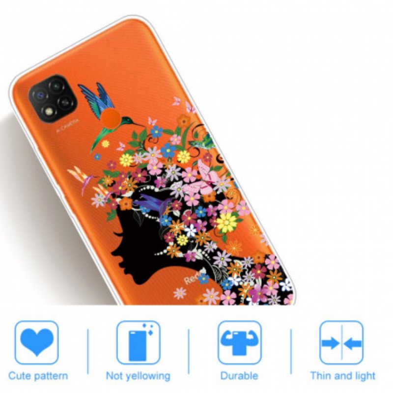 Mobilskal Xiaomi Redmi 9C Vackert Blomhuvud