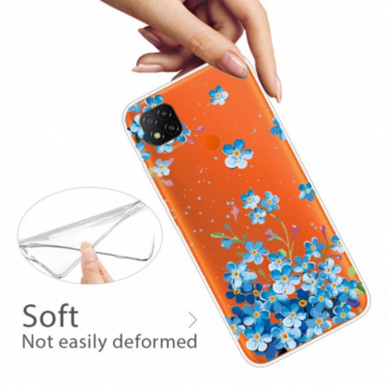 Skal Xiaomi Redmi 9C Bukett Blå Blommor