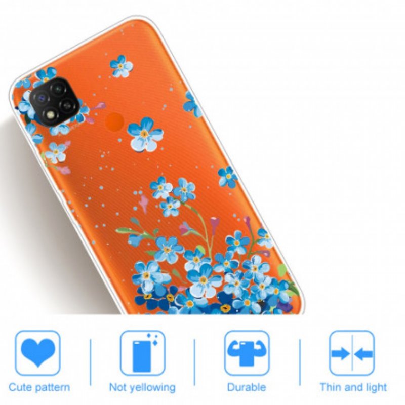 Skal Xiaomi Redmi 9C Bukett Blå Blommor