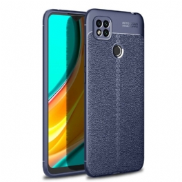 Skal Xiaomi Redmi 9C Dubbel Linje Litchi Läder Effekt