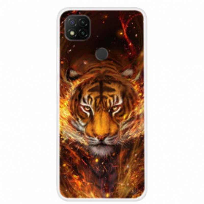 Skal Xiaomi Redmi 9C Eld Tiger