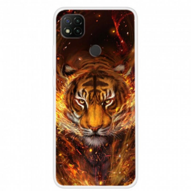 Skal Xiaomi Redmi 9C Eld Tiger