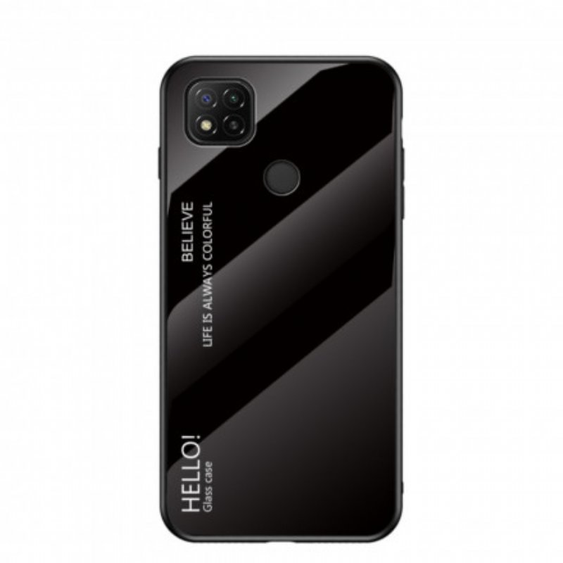 Skal Xiaomi Redmi 9C Härdat Glas Hej