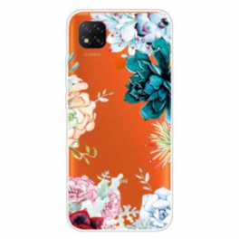 Skal Xiaomi Redmi 9C Sömlös Akvarell Blommor