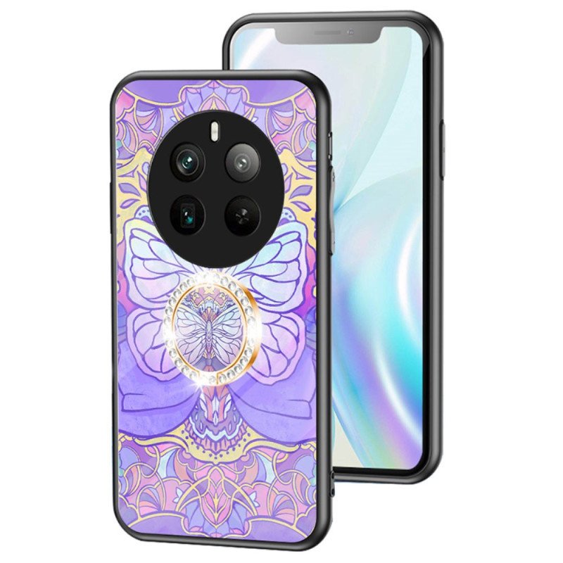 Skal Realme 12 Pro / 12 Pro Plus Ring-support Butterfly Series I Härdat Glas