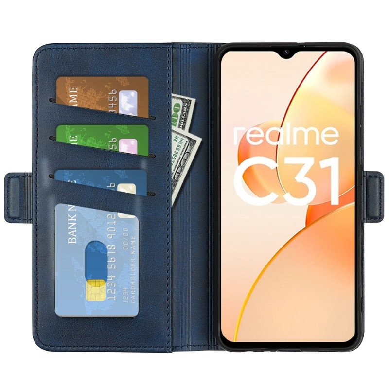 Fodral Realme C31 Klassiskt Konstläder