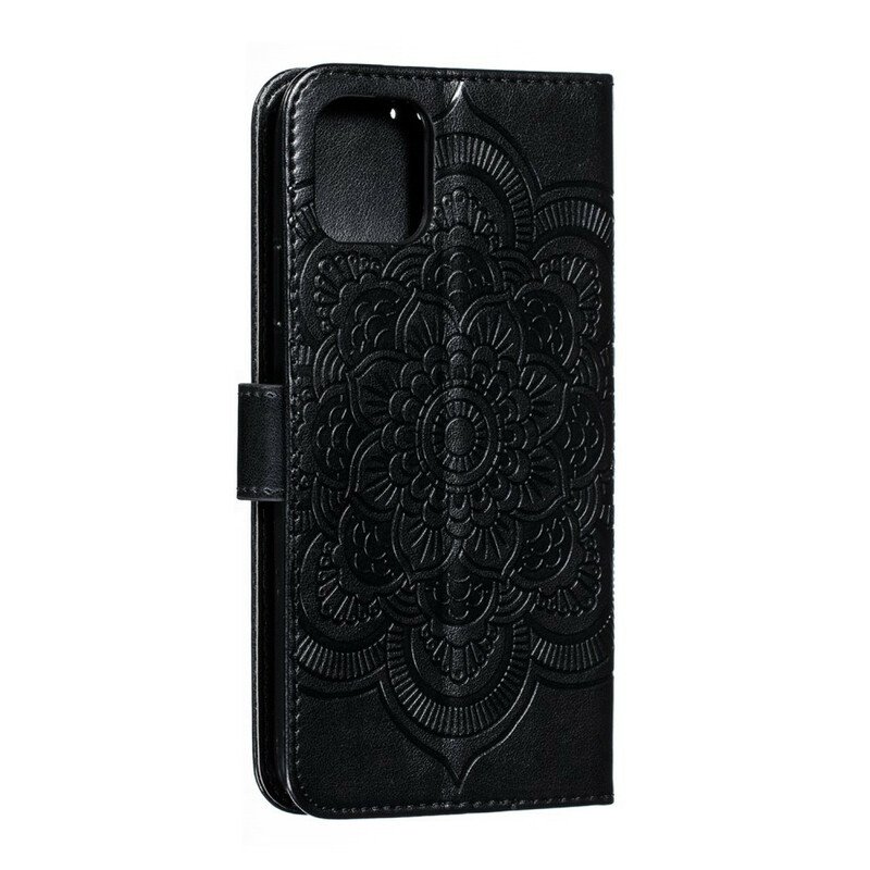 Läderfodral iPhone 11 Pro Max Med Kedjar Full Rem Mandala