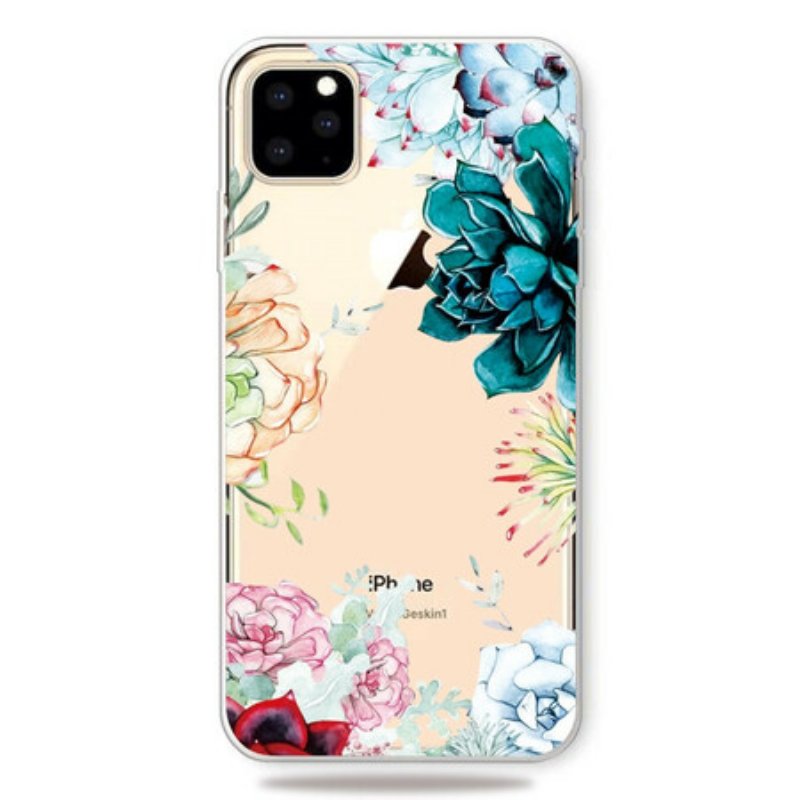 Mobilskal iPhone 11 Pro Max Sömlös Akvarell Blommor