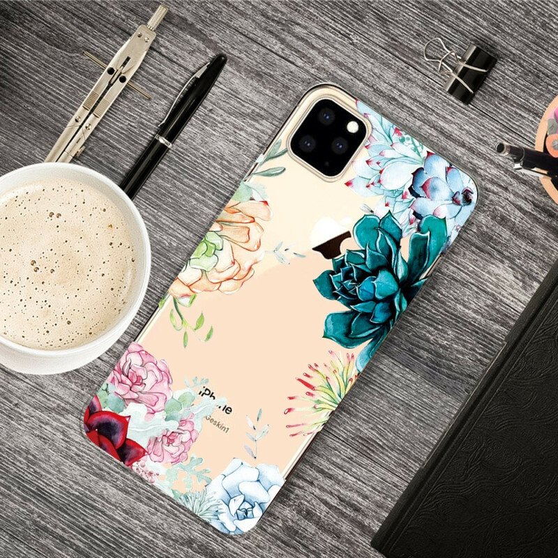 Mobilskal iPhone 11 Pro Max Sömlös Akvarell Blommor