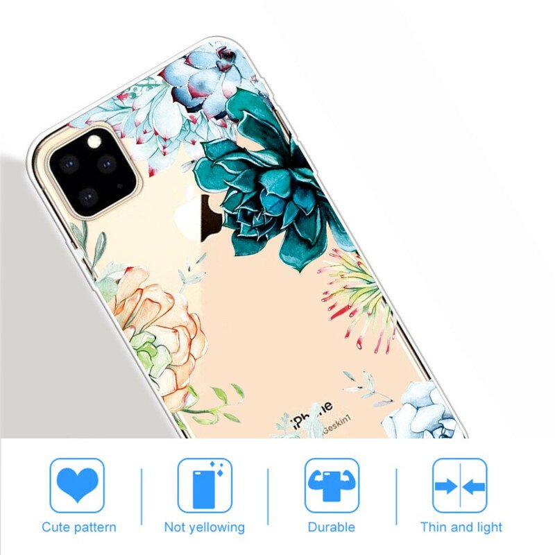 Mobilskal iPhone 11 Pro Max Sömlös Akvarell Blommor