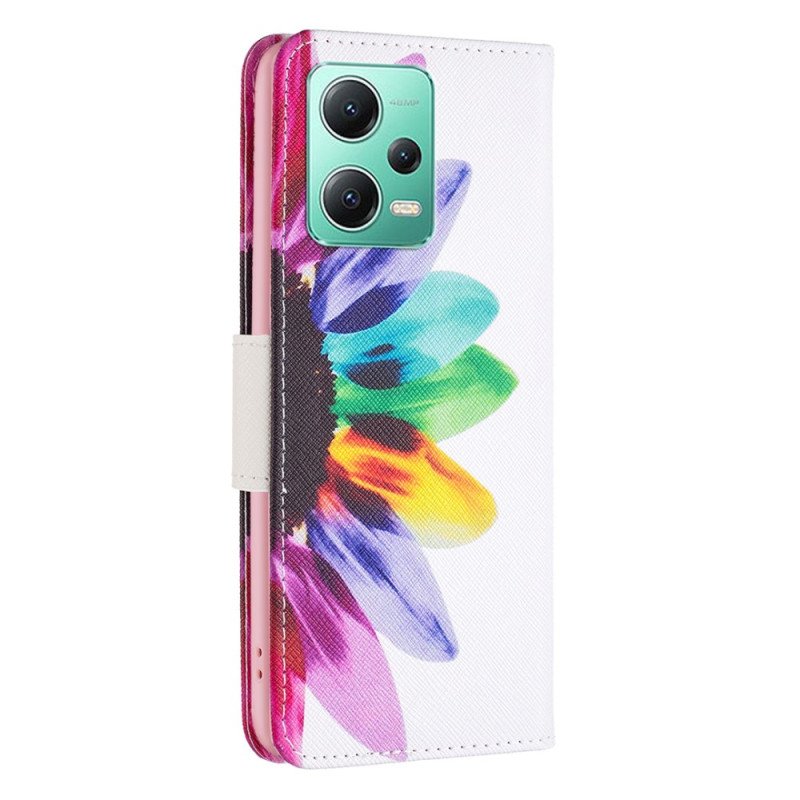 Folio-fodral Xiaomi Redmi Note 12 5G Akvarell Blomma