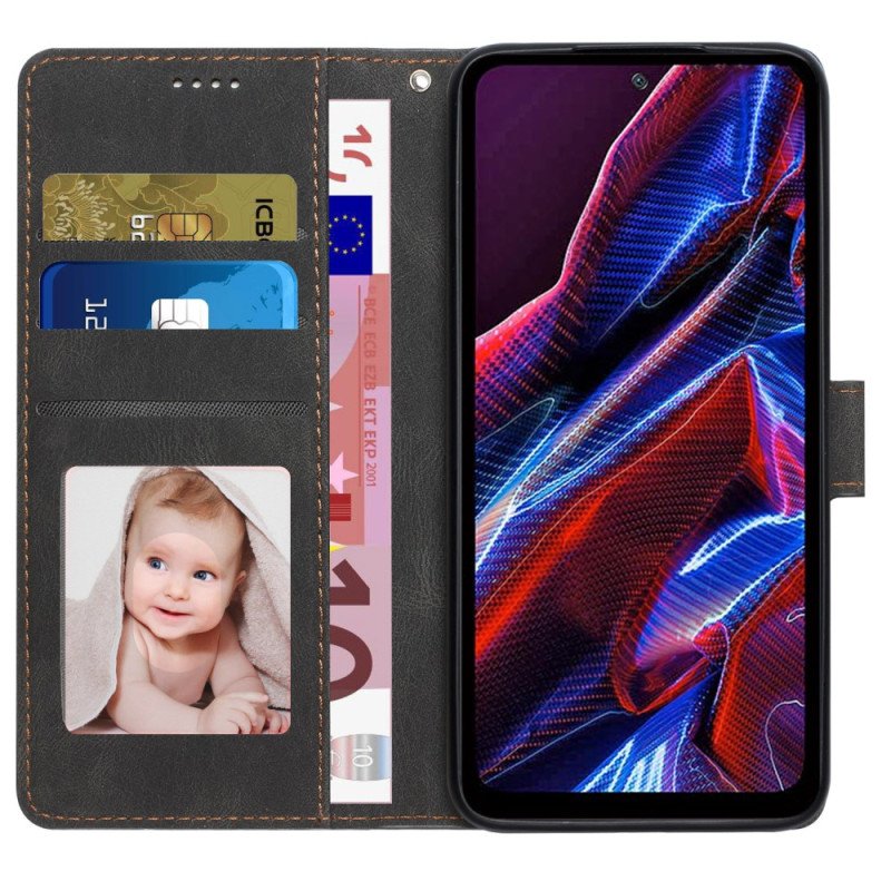 Folio-fodral Xiaomi Redmi Note 12 5G Med Kedjar Retro Strappy