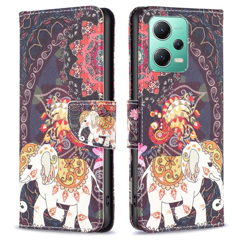 Folio-fodral Xiaomi Redmi Note 12 5G Tribal Elefant