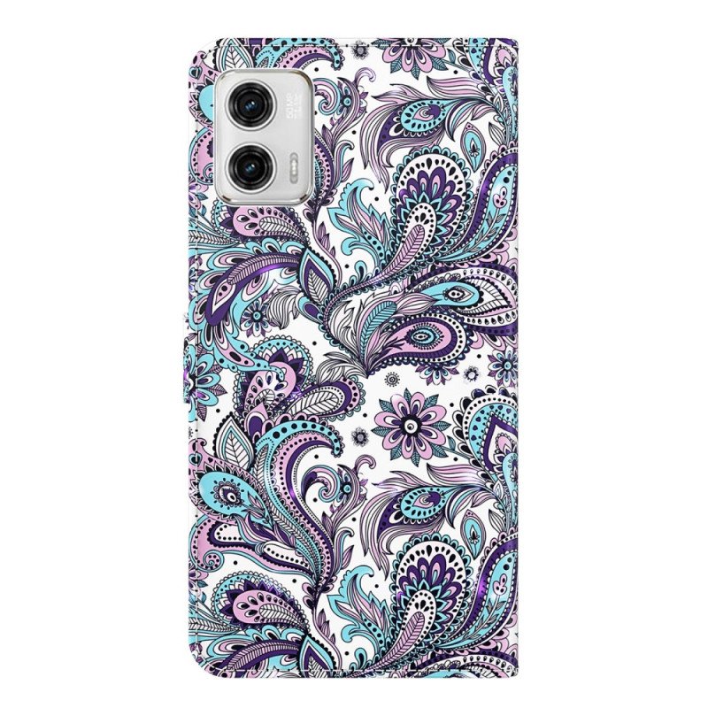 Fodral Moto G73 5G Med Kedjar Strappy Paisley Mönster