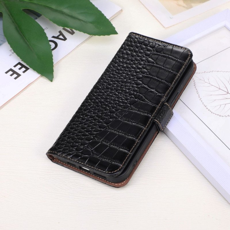 Folio-fodral Moto G73 5G Crocodile Style Rfid