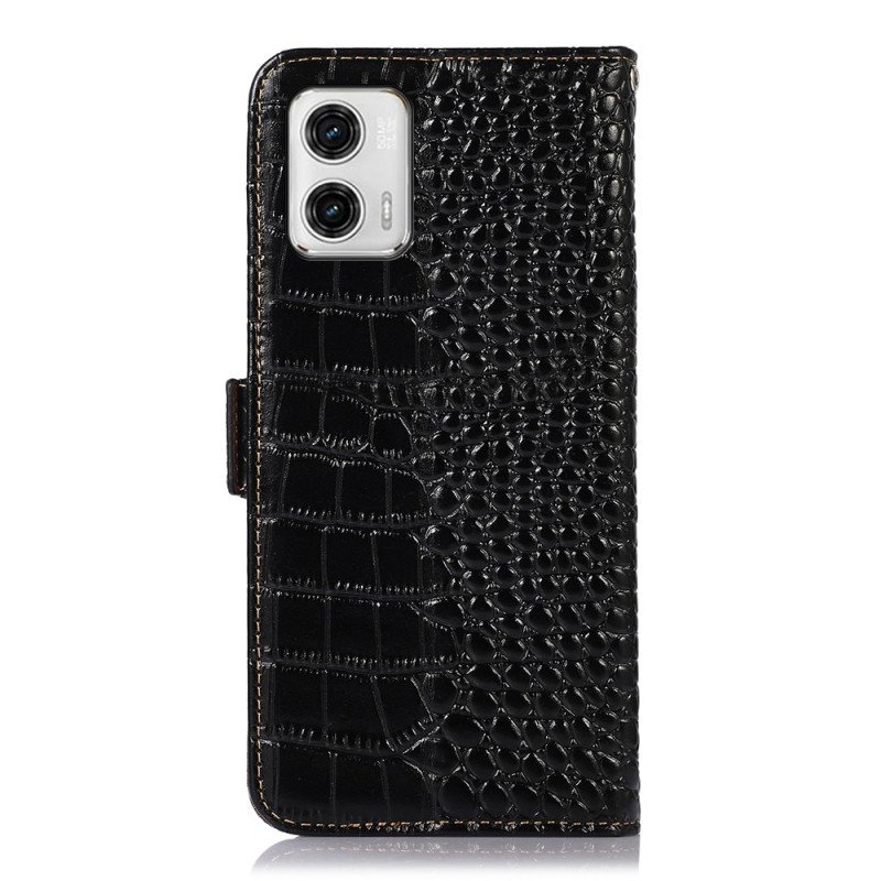 Folio-fodral Moto G73 5G Crocodile Style Rfid