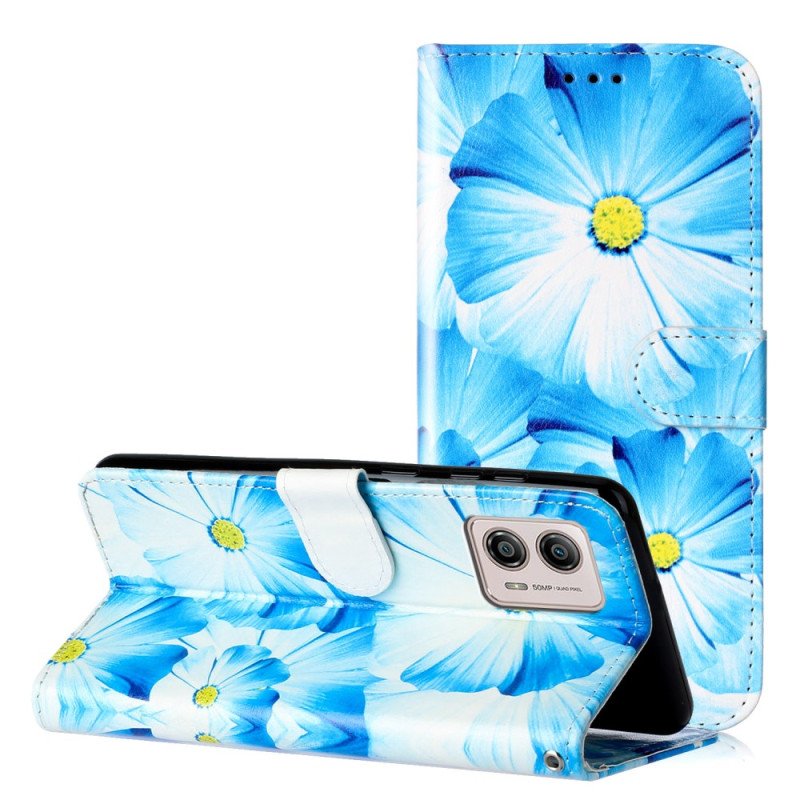 Folio-fodral Moto G73 5G Intensiva Blommor