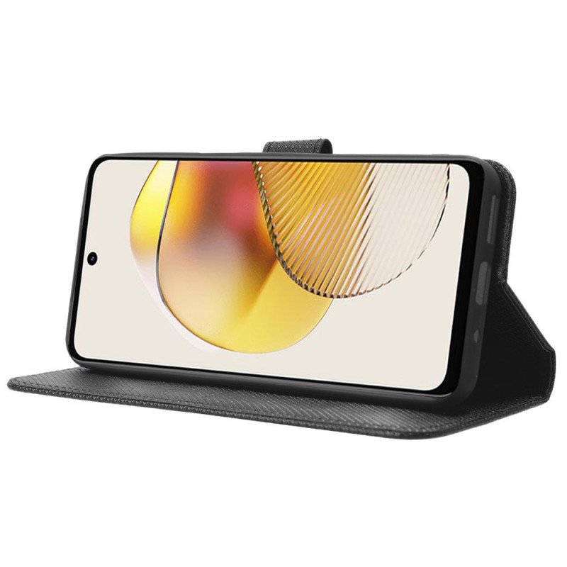 Folio-fodral Moto G73 5G Med Kedjar Snyggt Strappy Konstläder