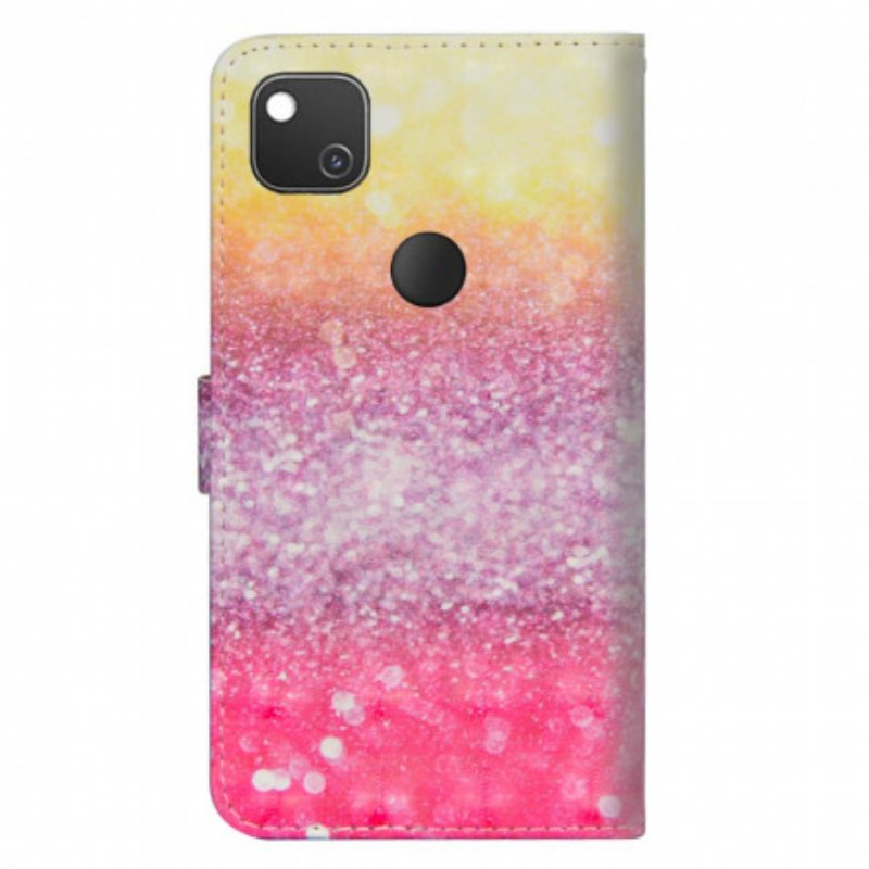 Fodral Google Pixel 4A Magenta Glittergradient