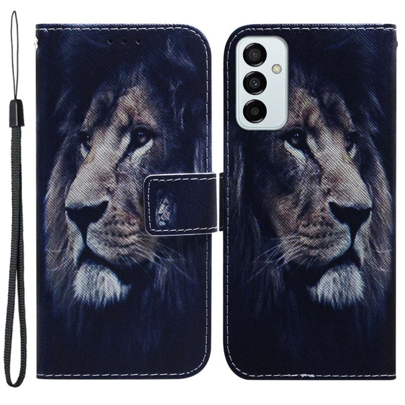 Fodral Samsung Galaxy M13 Med Kedjar Lanyard Lion