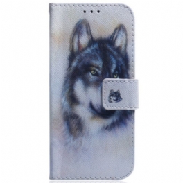 Fodral Samsung Galaxy M13 Med Kedjar Strappy Akvarellhund