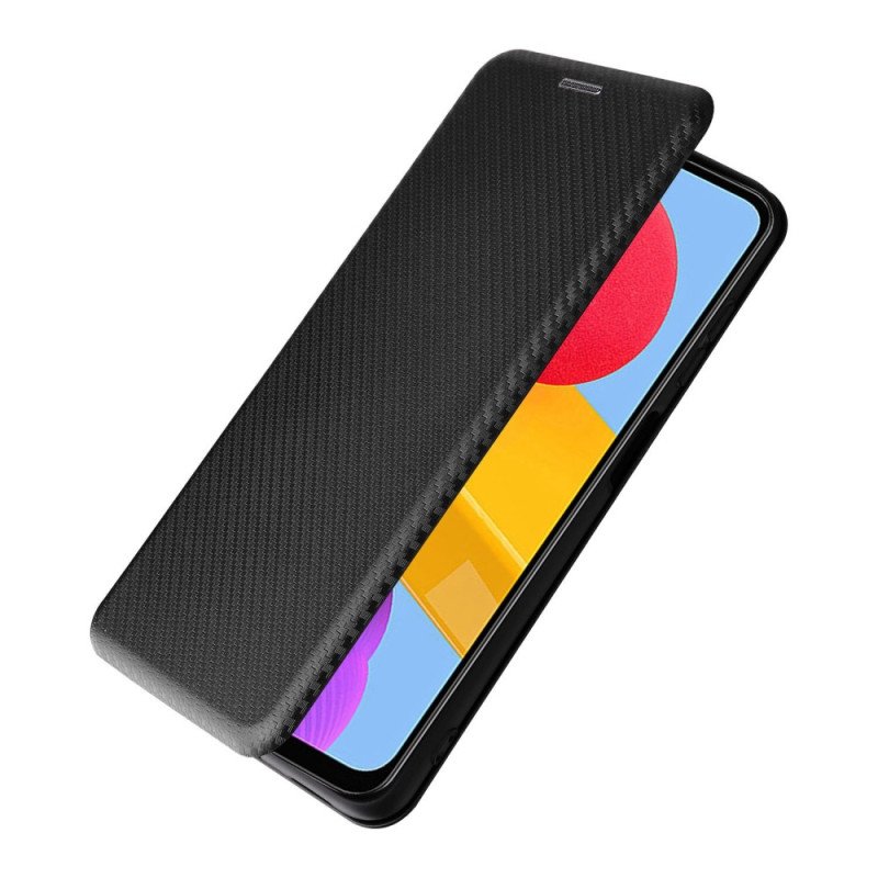 Folio-fodral Samsung Galaxy M13 Läderfodral Kolfiber